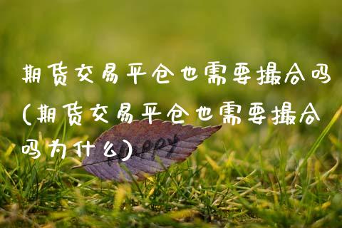 期货交易平仓也需要撮合吗(期货交易平仓也需要撮合吗为什么) (https://www.njaxzs.com/) 期货行情 第1张