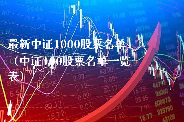 最新中证1000股票名单（中证100股票名单一览表） (https://www.njaxzs.com/) 内盘期货 第1张