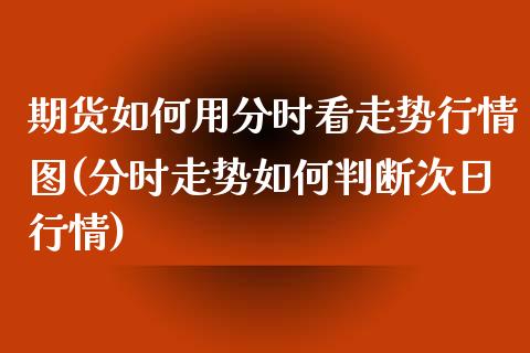 期货如何用分时看走势行情图(分时走势如何判断次日行情) (https://www.njaxzs.com/) 黄金期货 第1张