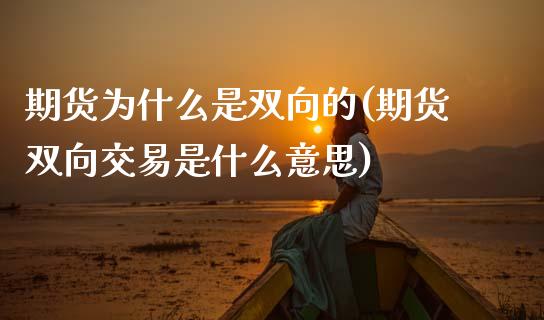 期货为什么是双向的(期货双向交易是什么意思) (https://www.njaxzs.com/) 黄金期货 第1张