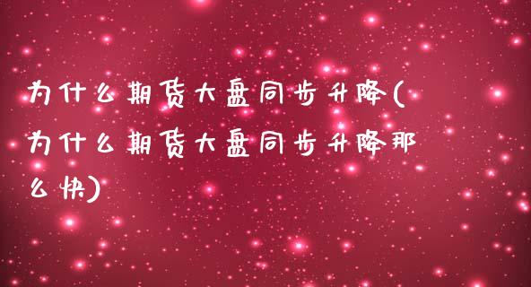 为什么期货大盘同步升降(为什么期货大盘同步升降那么快) 期货直播间 第1张-爱新财经 为什么期货大盘同步升降(为什么期货大盘同步升降那么快) (https://www.njaxzs.com/) 期货直播间 第1张