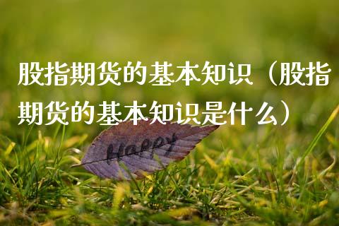 股指期货的基本知识（股指期货的基本知识是什么） (https://www.njaxzs.com/) 期货行情 第1张