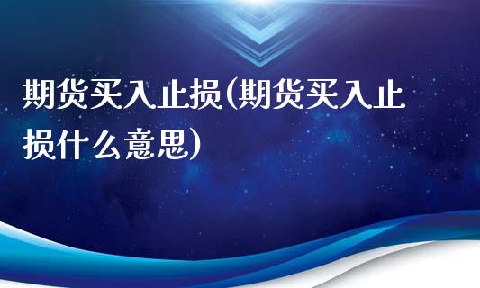 期货买入止损(期货买入止损什么意思) (https://www.njaxzs.com/) 内盘期货 第1张