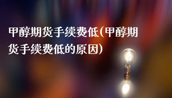 甲醇期货手续费低(甲醇期货手续费低的原因) (https://www.njaxzs.com/) 期货直播间 第1张