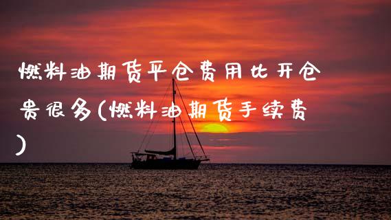 燃料油期货平仓费用比开仓贵很多(燃料油期货手续费) (https://www.njaxzs.com/) 原油期货 第1张