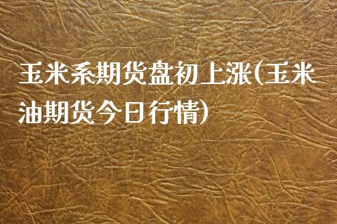 玉米系期货盘初上涨(玉米油期货今日行情) 期货投资 第1张-爱新财经 玉米系期货盘初上涨(玉米油期货今日行情) (https://www.njaxzs.com/) 期货投资 第1张