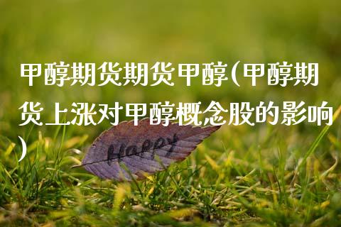 甲醇期货期货甲醇(甲醇期货上涨对甲醇概念股的影响) (https://www.njaxzs.com/) 黄金期货 第1张