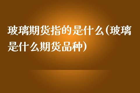 玻璃期货指的是什么(玻璃是什么期货品种) (https://www.njaxzs.com/) 期货开户 第1张