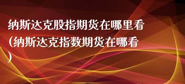 纳斯达克股指期货在哪里看(纳斯达克指数期货在哪看) (https://www.njaxzs.com/) 期货直播间 第1张
