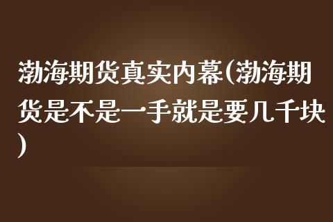 渤海期货真实内幕(渤海期货是不是一手就是要几千块) (https://www.njaxzs.com/) 期货投资 第1张