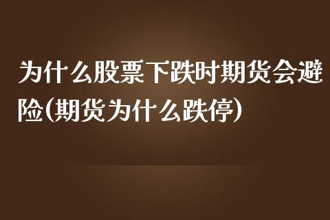为什么股票下跌时期货会避险(期货为什么跌停) (https://www.njaxzs.com/) 内盘期货 第1张