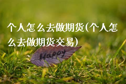 个人怎么去做期货(个人怎么去做期货交易) (https://www.njaxzs.com/) 期货直播间 第1张