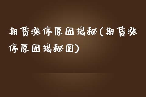 期货涨停原因揭秘(期货涨停原因揭秘图) (https://www.njaxzs.com/) 期货直播间 第1张