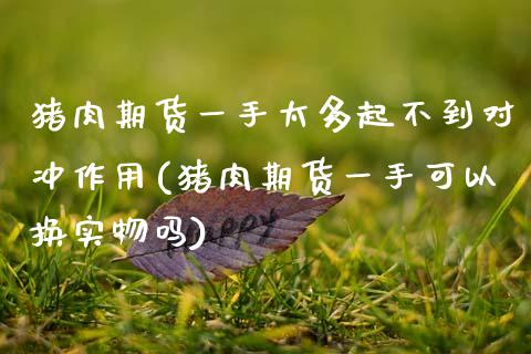 猪肉期货一手太多起不到对冲作用(猪肉期货一手可以换实物吗) (https://www.njaxzs.com/) 内盘期货 第1张