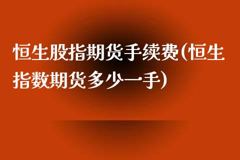 恒生股指期货手续费(恒生指数期货多少一手) (https://www.njaxzs.com/) 期货开户 第1张
