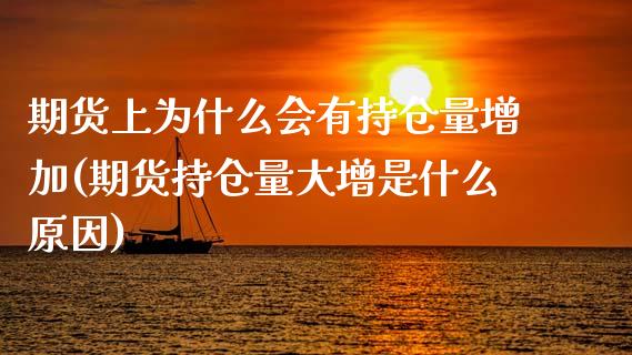期货上为什么会有持仓量增加(期货持仓量大增是什么原因) (https://www.njaxzs.com/) 黄金期货 第1张