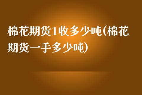 棉花期货1收多少吨(棉花期货一手多少吨) (https://www.njaxzs.com/) 内盘期货 第1张