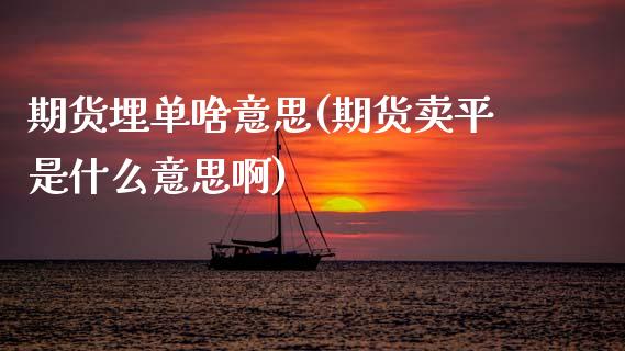 期货埋单啥意思(期货卖平是什么意思啊) (https://www.njaxzs.com/) 原油期货 第1张