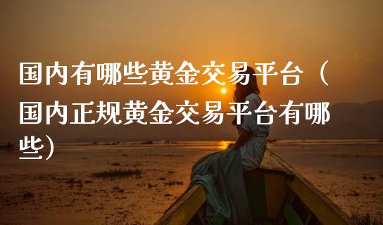 国内有哪些黄金交易平台（国内正规黄金交易平台有哪些） (https://www.njaxzs.com/) 期货直播间 第1张