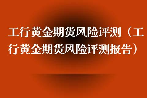 工行黄金期货风险评测（工行黄金期货风险评测报告） (https://www.njaxzs.com/) 期货直播间 第1张