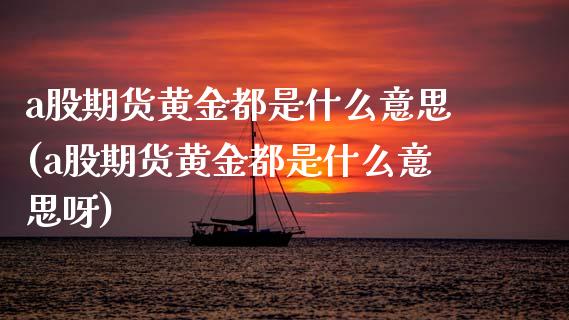 a股期货黄金都是什么意思(a股期货黄金都是什么意思呀) (https://www.njaxzs.com/) 期货开户 第1张