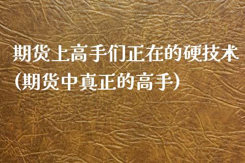 期货上高手们正在的硬技术(期货中真正的高手) (https://www.njaxzs.com/) 期货直播间 第1张