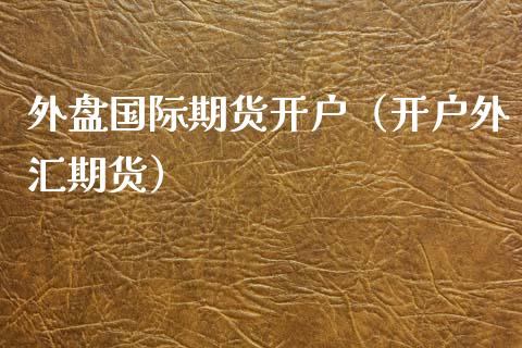 外盘国际期货开户（开户外汇期货） (https://www.njaxzs.com/) 期货行情 第1张
