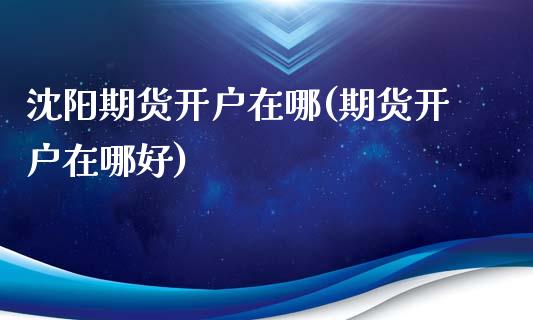 沈阳期货开户在哪(期货开户在哪好) (https://www.njaxzs.com/) 期货行情 第1张