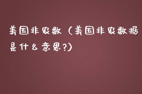 美国非农数（美国非农数据是什么意思?） (https://www.njaxzs.com/) 原油期货 第1张