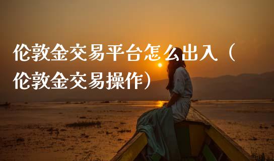 伦敦金交易平台怎么出入（伦敦金交易操作） (https://www.njaxzs.com/) 期货直播间 第1张