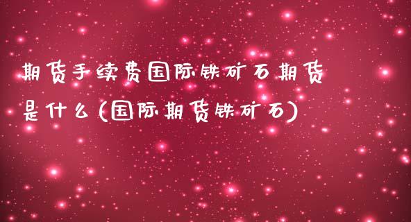 期货手续费国际铁矿石期货是什么(国际期货铁矿石) (https://www.njaxzs.com/) 期货直播间 第1张