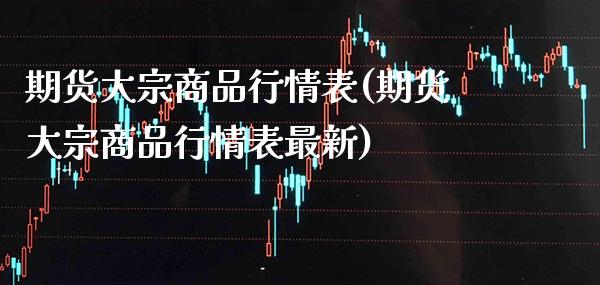 期货大宗商品行情表(期货大宗商品行情表最新) (https://www.njaxzs.com/) 期货行情 第1张