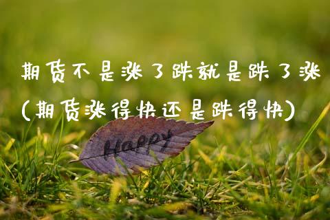 期货不是涨了跌就是跌了涨(期货涨得快还是跌得快) (https://www.njaxzs.com/) 期货投资 第1张