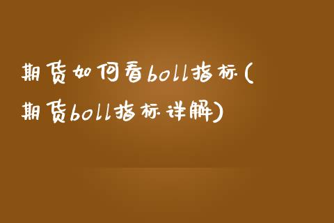 期货如何看boll指标(期货boll指标详解) (https://www.njaxzs.com/) 期货行情 第1张