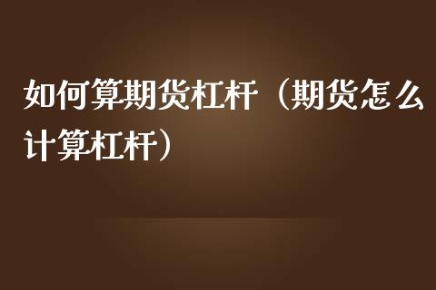 如何算期货杠杆（期货怎么计算杠杆） (https://www.njaxzs.com/) 期货直播间 第1张