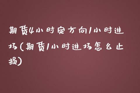 期货4小时定方向1小时进场(期货1小时进场怎么止损) (https://www.njaxzs.com/) 内盘期货 第1张