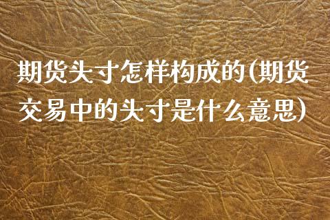 期货头寸怎样构成的(期货交易中的头寸是什么意思) (https://www.njaxzs.com/) 原油期货 第1张