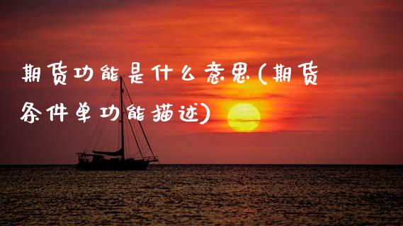 期货功能是什么意思(期货条件单功能描述) (https://www.njaxzs.com/) 期货直播间 第1张