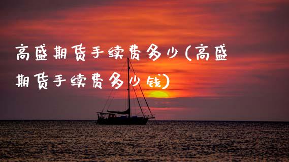 高盛期货手续费多少(高盛期货手续费多少钱) (https://www.njaxzs.com/) 期货行情 第1张