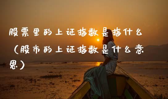 股票里的上证指数是指什么（股市的上证指数是什么意思） (https://www.njaxzs.com/) 内盘期货 第1张