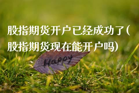 股指期货开户已经成功了(股指期货现在能开户吗) (https://www.njaxzs.com/) 期货开户 第1张