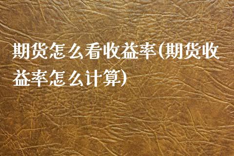 期货怎么看收益率(期货收益率怎么计算) (https://www.njaxzs.com/) 期货投资 第1张