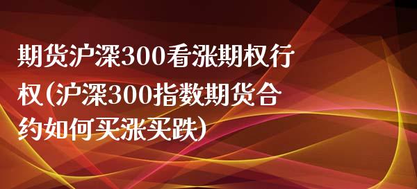 期货沪深300看涨期权行权(沪深300指数期货合约如何买涨买跌) (https://www.njaxzs.com/) 内盘期货 第1张