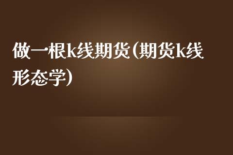 做一根k线期货(期货k线形态学) (https://www.njaxzs.com/) 黄金期货 第1张