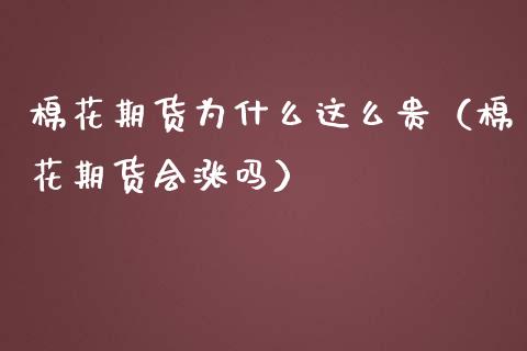 棉花期货为什么这么贵（棉花期货会涨吗） (https://www.njaxzs.com/) 原油期货 第1张