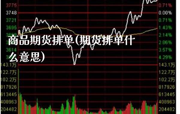 商品期货排单(期货排单什么意思) (https://www.njaxzs.com/) 期货直播间 第1张