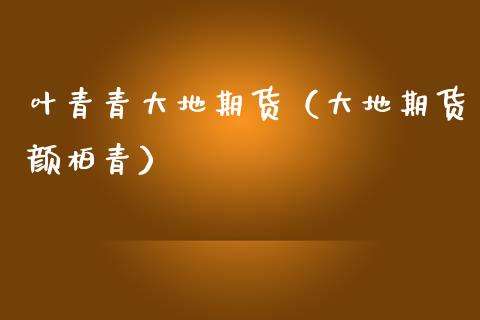 叶青青大地期货（大地期货颜柏青） (https://www.njaxzs.com/) 期货直播间 第1张