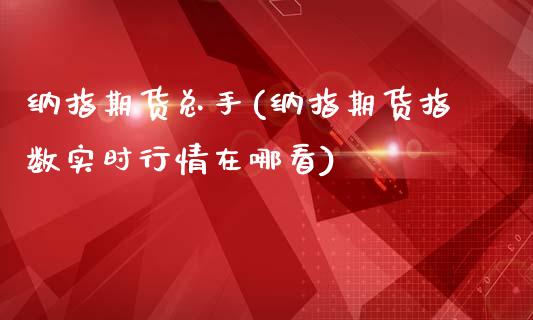 纳指期货总手(纳指期货指数实时行情在哪看) (https://www.njaxzs.com/) 期货投资 第1张