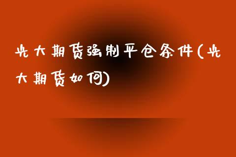 光大期货强制平仓条件(光大期货如何) (https://www.njaxzs.com/) 期货投资 第1张
