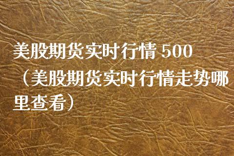 美股期货实时行情 500（美股期货实时行情走势哪里查看） (https://www.njaxzs.com/) 内盘期货 第1张